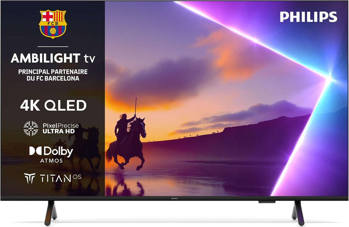 PHILIPS 50PUS8500 Téléviseur, Écran 50 Pouces avec Plateforme Pixel Precise Ultra HD, 4K UHD, éclairage LED, Mini LED, Dolby Atmos, QLED, OLED