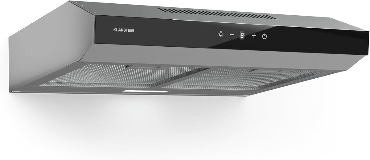 KLARSTEIN Hotte aspirante, 60 cm, Hotte de Cuisine 60cm avec Lampes LED, acier inoxydable, 4 modes, 4 vitesses, 175 m3/h