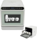 KigerNee Lave-vaisselle, avec réservoir d'eau de 6 l, pour 4 à 6 personnes, verre, 72 °C, 4 programmes, et eau chaude à 72 °C, de table, compact