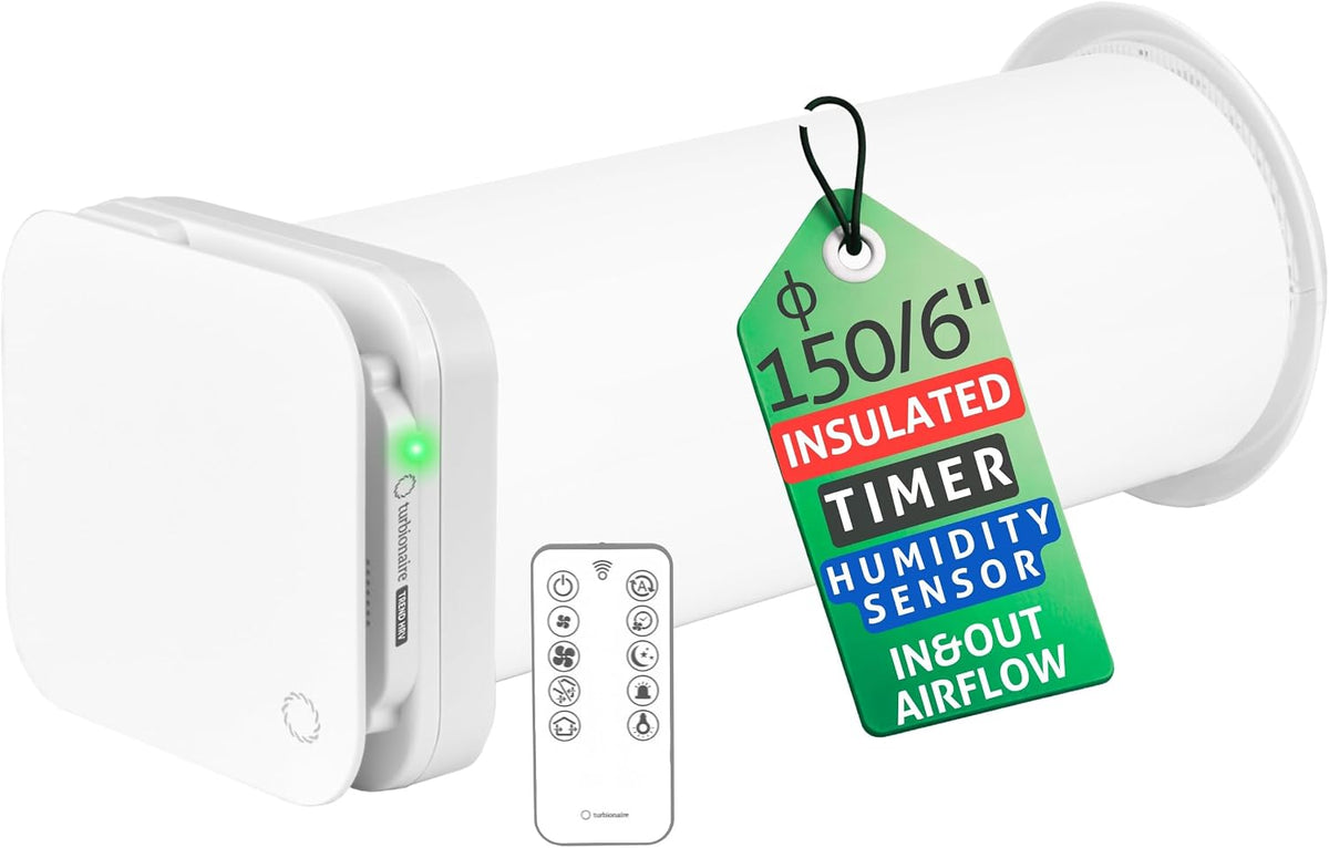 Ventilateur Turbionaire, télécommande, 158 mm, 8 vitesses, Trend HRV 150 WMI Unité VMC Décentralisée à flux alternatif, réglable, Minuteur