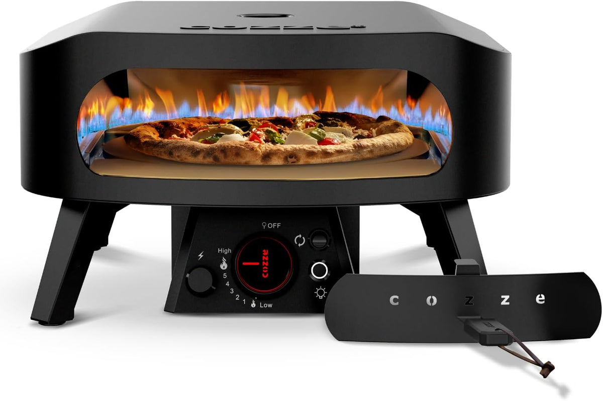Four à pizza, acier inoxydable, éclairage LED, 5 cm, cozze, 34 cm, 34, 5 cm, 8 cm, 600°C, 6, 0 kW, 6 kW, Cuisson en 2 minutes