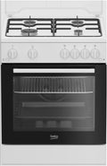 Cuisinière, verre, 60 cm, Beko, FBG62121WD, 64l, 4 foyers