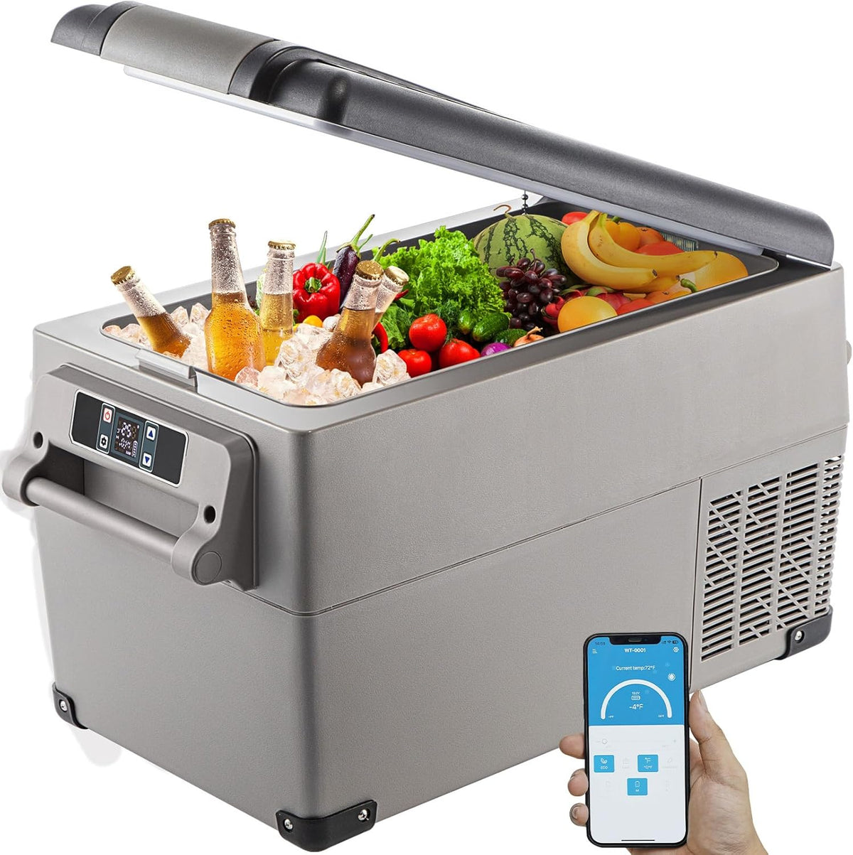 VEVOR 3x34 5x38 Mini réfrigérateur, 69, 3 × 34, 5 × 38, 1 cm, Mini Congélateur avec Écran LCD Numérique -20 à 20 °C pour Maison/Voiture/Camping