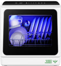 EUHOMY Lave-vaisselle compact, 6 programmes avec 40 dB, verre, 19 pouces, 4 pouces, sans raccordement fixe, portable