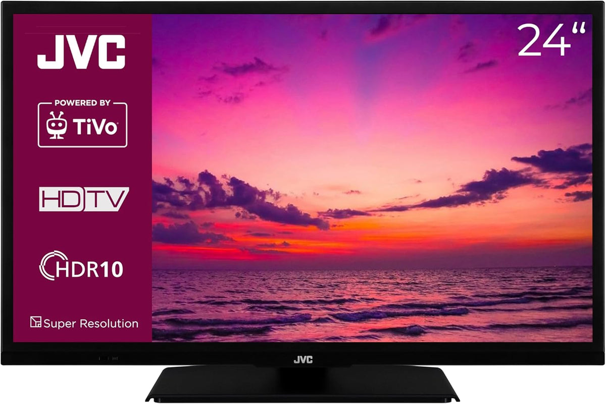 JVC LT-24VH5455 Téléviseur, 60 cm, Wi-Fi, 24 pouces, HDR10, 6 Mois HD+ Inclus, Bluetooth, HD-Ready
