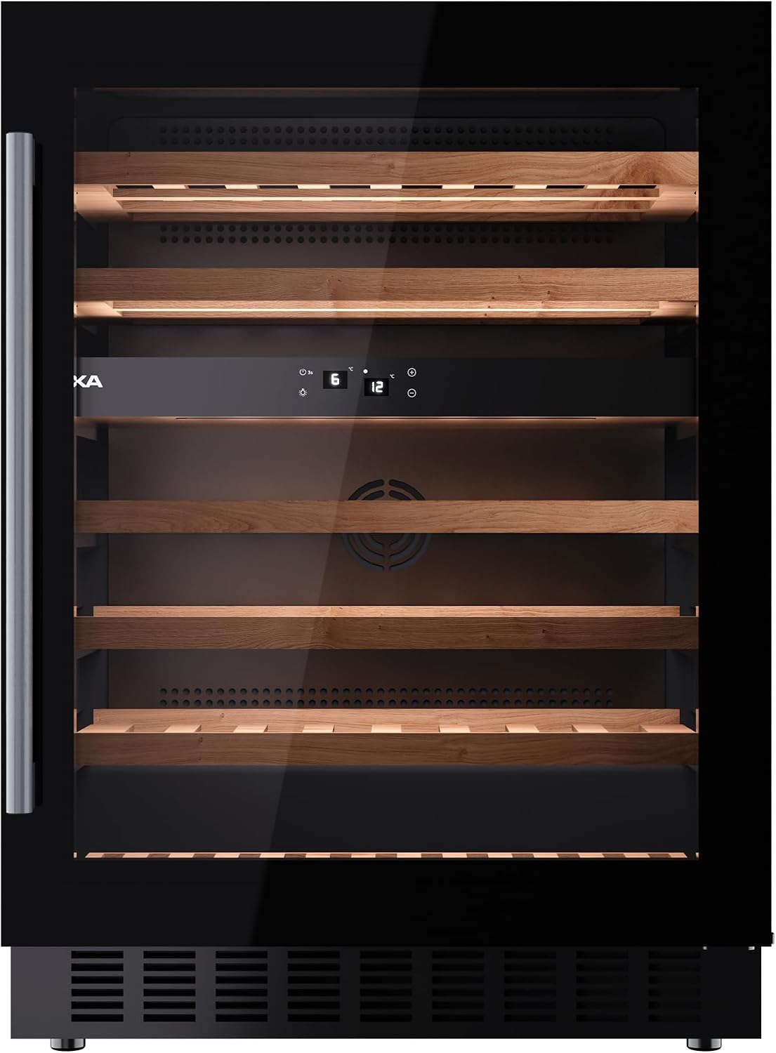 Teka Cave à vin, éclairage LED, verre, RVU20046, 46 bouteilles, 150 litres, réglable, encastrable, moteur Inverter, pose libre