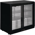 Arrière de bar réfrigéré, éclairage LED, 850(H)x900(W)x520(D)mm, Polar, 230W, 2°C, 8°C, 330ml, 4 étagères, 2°C à 8°C, GL010, réglable, noir