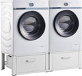 en.casa Support pour lave-linge, 127 × 54 × 31 cm, 150 kg, 48 × 42, 5 × 19, 8 cm, 50, 5 × 25, 5 cm, 38 cm, 2 tiroirs