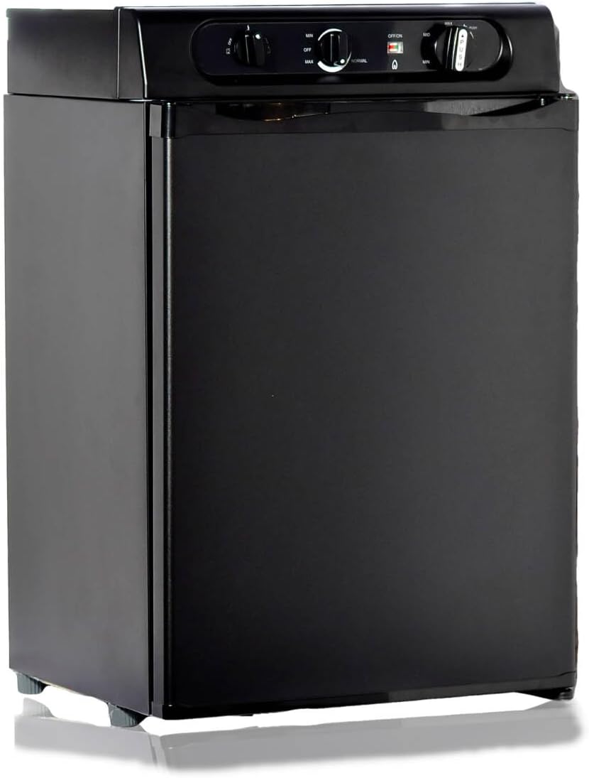 Techomey Mini réfrigérateur, 12V, réglable, Frigo Gaz Camping car, 220V, 60L, 46 × 48 × 66, 5cm, 10 °C, 40L, 100L, Noir, portable