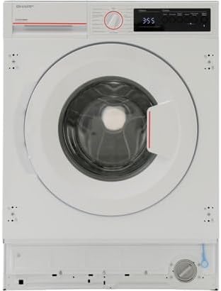 Sharp ES-NIB714BWNA Lave-linge, 1400 tr/min, moteur Inverter, 74 dB, 7kg, 15 programmes, encastrable