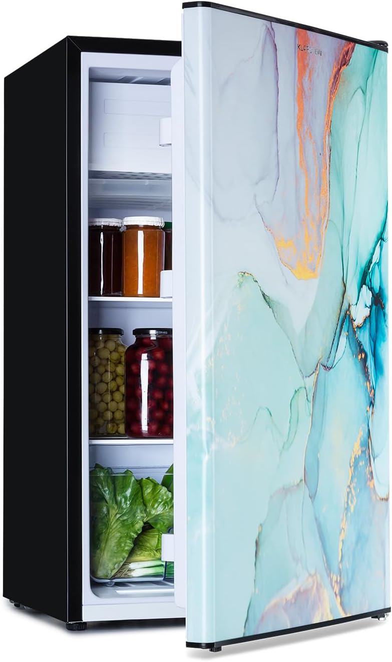 Réfrigérateur KLARSTEIN, verre, thermostat avec 5 niveaux, 2 niveaux, 45 dB, 41 dB, 10 °C, 0 à 10 ° C, capacité 79 litres, réglable, CoolArt