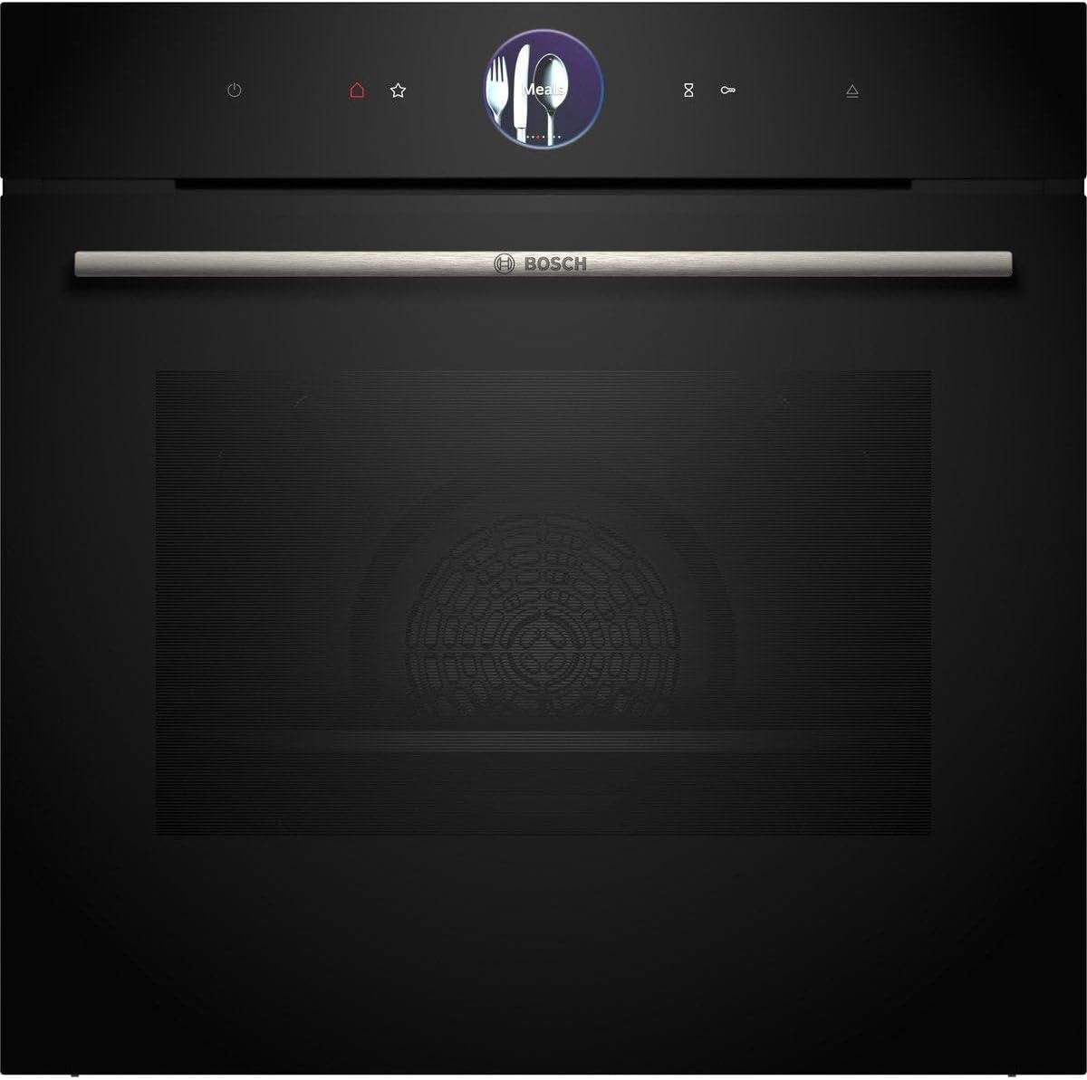 Bosch Four encastrable, 60 cm, verre, 21 modes, largeur 60 cm, HSG7364B1, 30 °C, 250 °C, 71 litres, Noir, arrêt automatique
