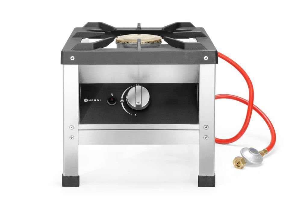 HENDI Cuisinière, Réchaud à Gaz Professionnel Hokker pour Utilisation en Intérieur, 6, 0kW, avec Thermocouple et Allumage Électronique