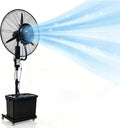 Climatiseur Lsoiup, Hauteur 160-200 cm Réglable, 3 Vitesses, 8000 ml, Ventilateur Brumisateur 42L sur Pied avec Roues, 12 °C, Ø71cm