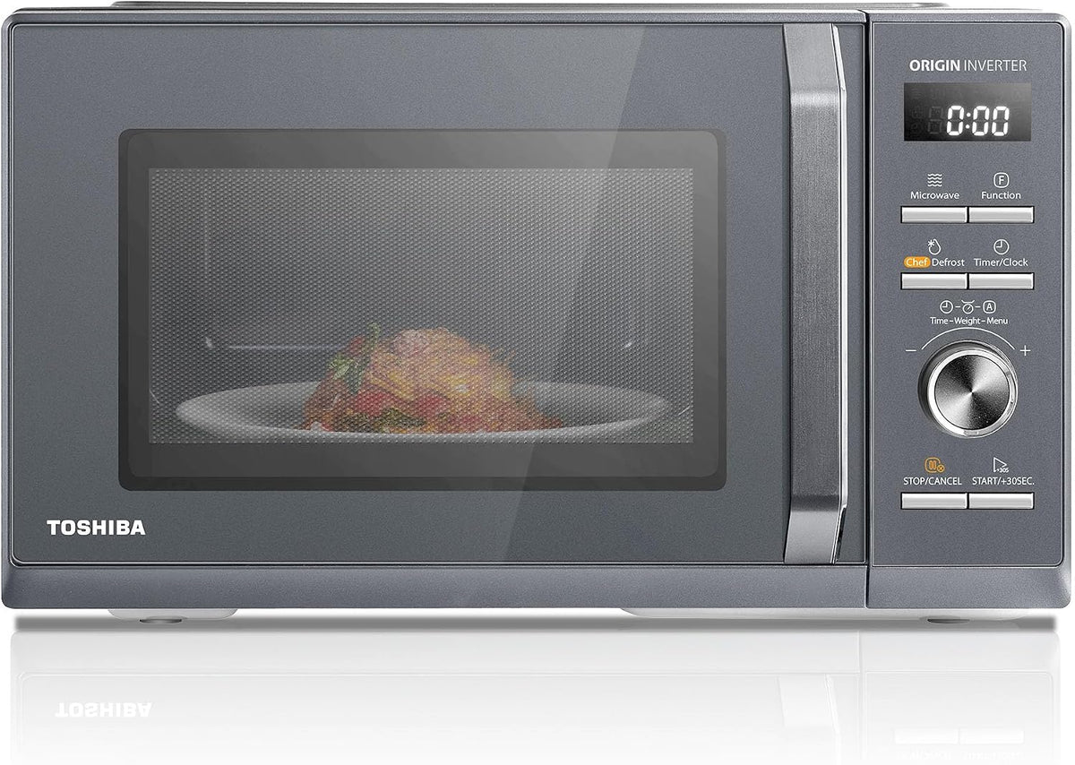 Toshiba Four micro-ondes, moteur Inverter, 10 Niveaux, 288 mm, 10 Niveaux de Puissance, MW3-AG25PFI 3-en-1, 25L, 1 900W, 6 Programmes, 57dB