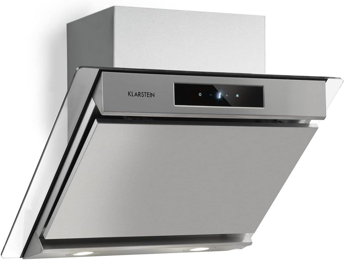 KLARSTEIN Hotte aspirante, 60 cm, éclairage LED, acier inoxydable, 60 dB, 1, 5 W, 3 niveaux, 604 m3/h, commande tactile, minuterie