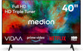 Téléviseur MEDION, télécommande, 100, 3 cm, 40 Pouces, Wi-Fi, Full HD, HDR, VIDAA Store, Prime Video, Disney+, DAZN, Paramount+, HbbTV, PVR
