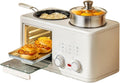 Machine à, pour les petites cuisines, 1200 W, appareil 3 en 1 avec four, minuterie, fonction gril, poêle à frire et cuiseur vapeur