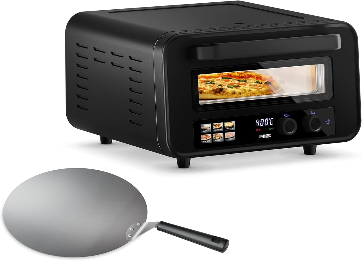 Four à pizza, 2100 W, réglable, Princess, 15 L, 30 cm, 30, 5 cm, 15L, 400°C, 2100W, 5 programmes, 112780, minuterie, portable