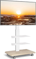 RFIVER Support TV sur pied, Réglable en Hauteur Pied TV avec 3 Étagères Jusqu 'à 35 kg, verre, 65 Pouces, 100 × 100 mm, 400 × 400 mm, 6 niveaux