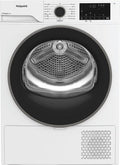 Sèche-linge, moteur Inverter, 64 dB, Hotpoint, 8 kg, 60, 7 cm, 110 L, Capacité 8 kg, Silencieux 64 dB, CHD84MWBSEE, 15 programmes, Blanc, minuterie