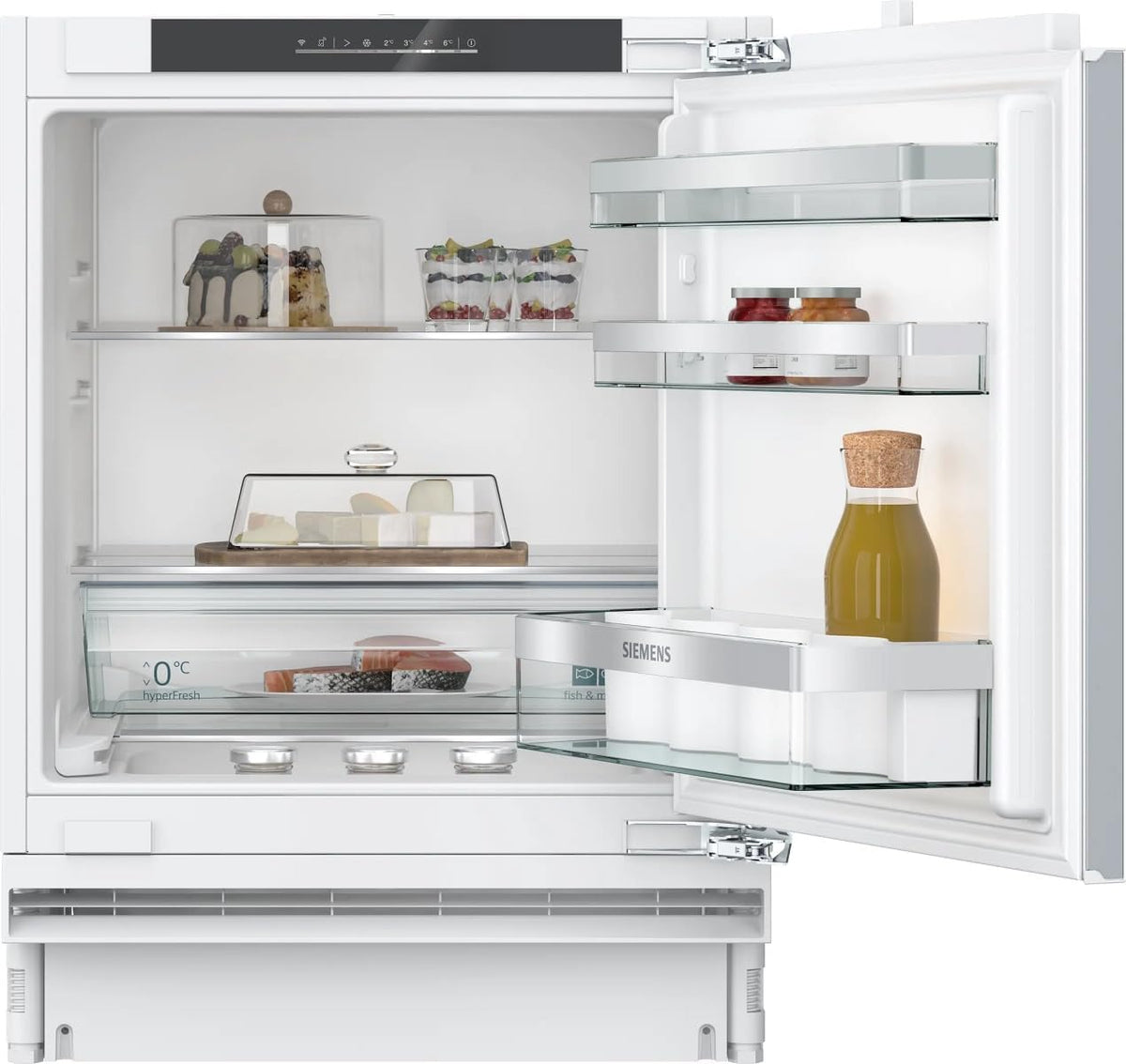 SIEMENS KU21RADE0 IQ500 Réfrigérateur encastrable, 59.8 × 82 × 54.8 cm, éclairage LED, verre, 35 dB, 0 °C, 134 litres, Sous plan