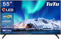 Téléviseur TuTu TUQ55UN1, Wi-Fi, 55 Pouces, 139 cm, 300 × 400 mm, 4K UHD, DVB-T/T2, DVB-S/S2, Bluetooth, QLED, Android TV, portable, App Store