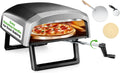 Four à pizza, 30, 5 cm, pliable, Fours à pizza d'extérieur portables de table, acier inoxydable, NutriChef, pierre à pizza rotative à 360°