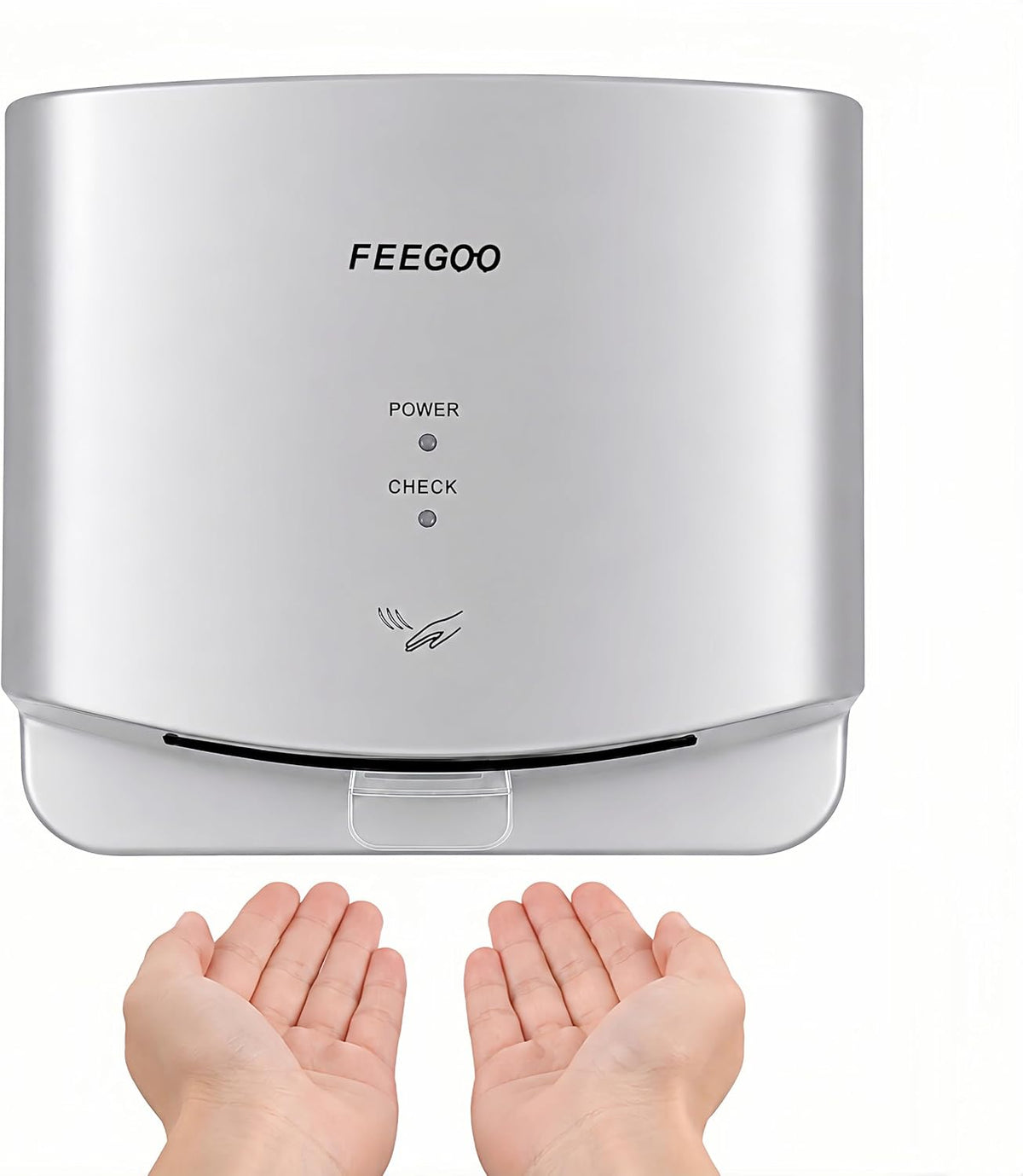 Sèche-mains, 110V-130V, FEEGOO, 1300W, 230 m3/h, 25°C, Argenté