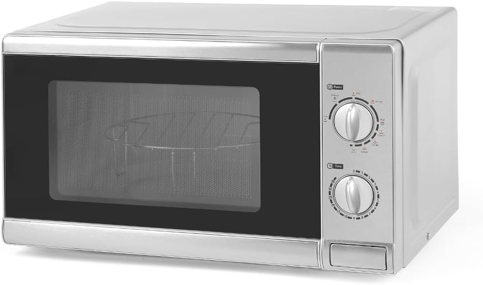 MBH - MAQUINARIA BAR HOSTELERÍA Four micro-ondes, 255 mm, acier inoxydable, 20L, 700W, 1000W, fonction gril, verre