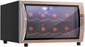 Cave à vin, 12 Bouteilles, éclairage LED, Armoire De Rangement pour Le Vin, verre, TT-YEC, 8 À 12 Bouteilles, Porte en Verre Trempé, Noire