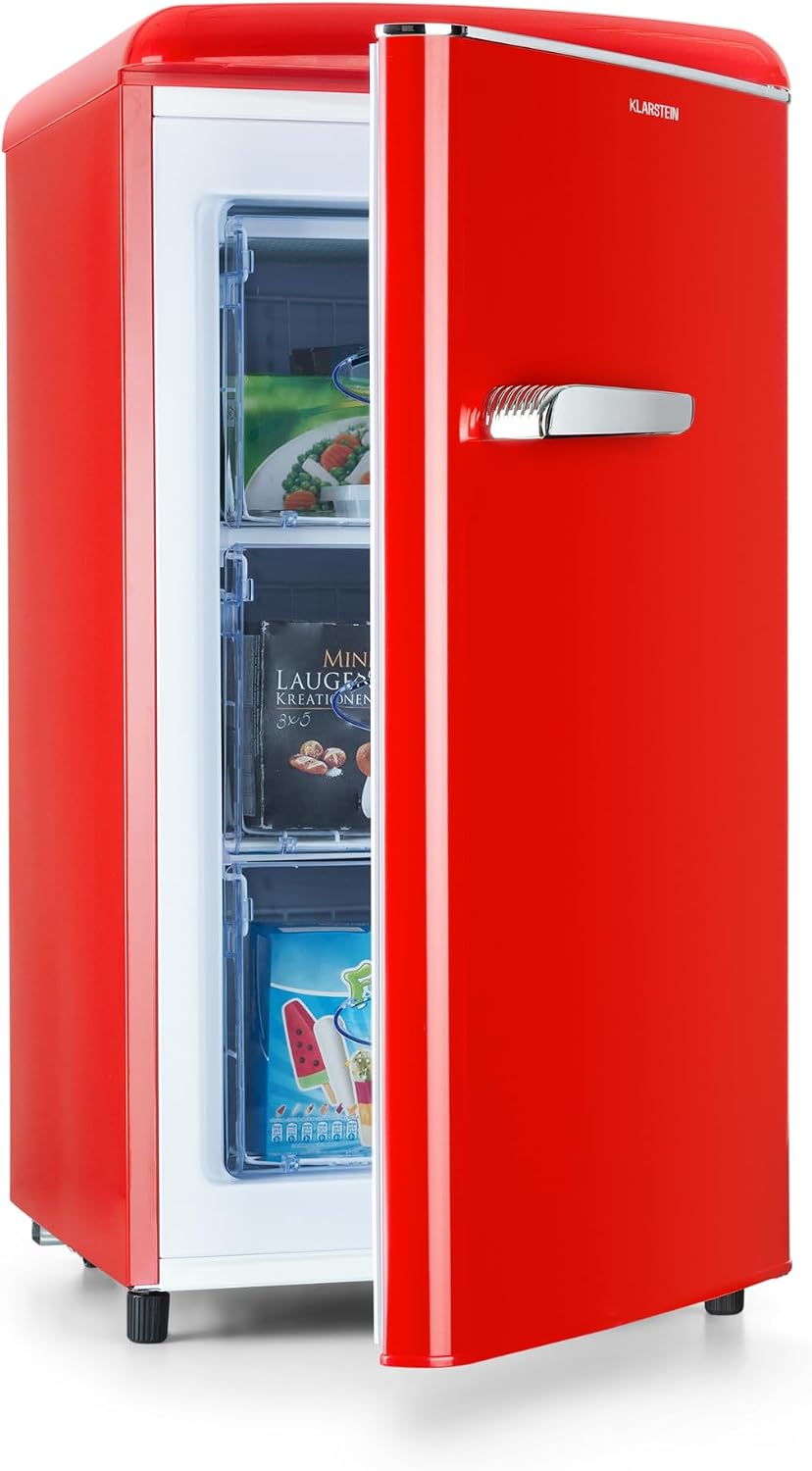 KLARSTEIN Congélateur, 5 niveaux, thermostat à 5 niveaux, 18°C, 15 °C, 0 °C, 3 tiroirs, volume total 60 litres, 0 à -18°C, 3 grilles