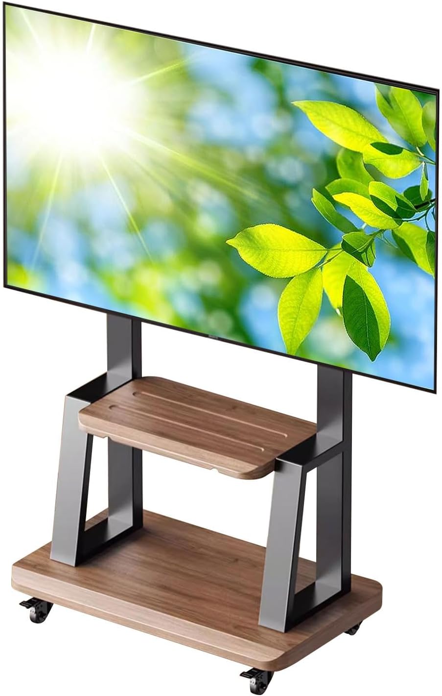Support TV sur pied, éclairage LED, 110 pouces, 500 kg, 100 × 100 mm, 600 × 400 mm, 111, 8 cm, 198, 1 cm, Charge maximale de 500 kg, réglable