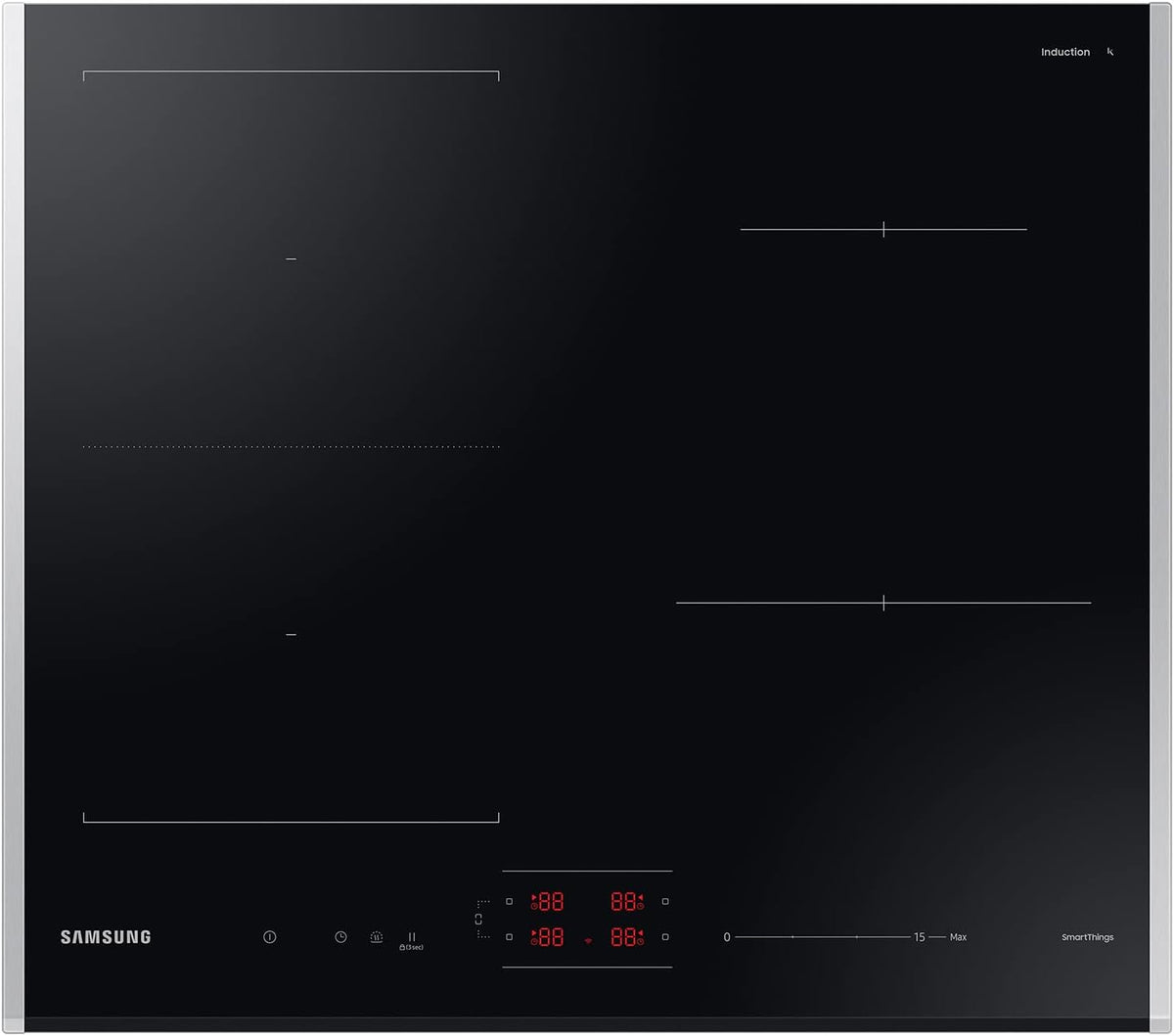 Samsung NZ64B5046JK Plaque de cuisson, 60 cm, touches tactiles avec curseur, minuterie, Plaque à induction autonome, vitrocéramique, FlexZone
