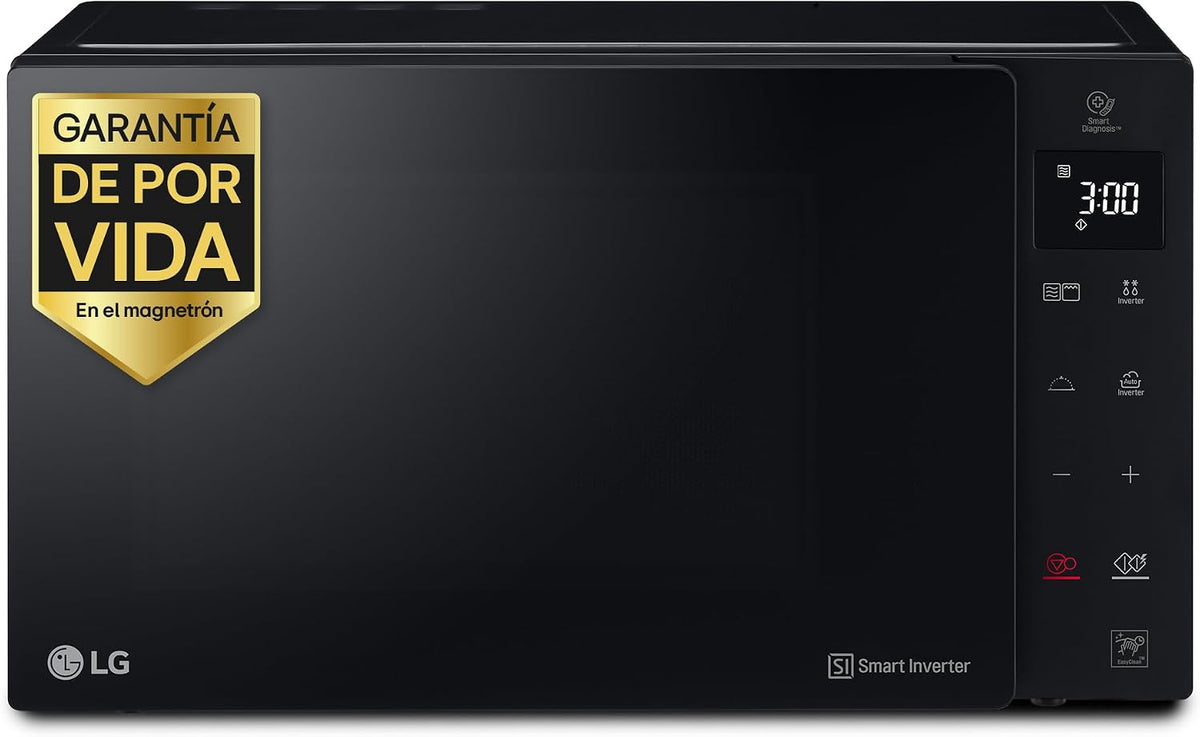LG Four micro-ondes, 25 L, réglable, 1000 W, 476 × 272 × 388 mm, 900 W, 1450 W, niveaux de puissance réglables, MH6535GDS, noir