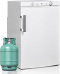 SMETA Réfrigérateur, 52 × 57, 5 × 83, 5 cm, Frigo à Gaz pour Caravane, Frigo à Gaz 220V avec Congélateur 100L, 240V, 12V, 85L, 0°C, 10°C, 15L