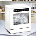 QIUNAOZI Lave-vaisselle, 43 cm, Idéal pour 2 À 4 Personnes, 39 cm, 46 cm, 75 °C, 5 Programmes, 8 couverts, Double Jet d'eau À 360°, 167 °F