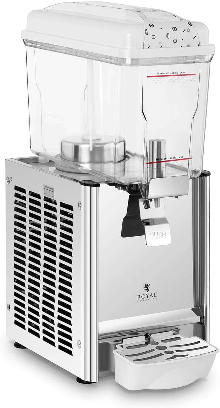 Distributeur de boissons, 12 l, Sans BPA, Royal Catering, 180 W, RCSD-12C, 12 °C, 7 à 12 °C, Système D'Agitation, Facile D'Entretien