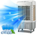 Climatiseur, Ventilateur portable écoénergétique pour Grandes pièces, 60 L, 3 Vitesses, 85 × 50 × 37 cm, 102 × 60 × 41 cm, réservoir d'eau