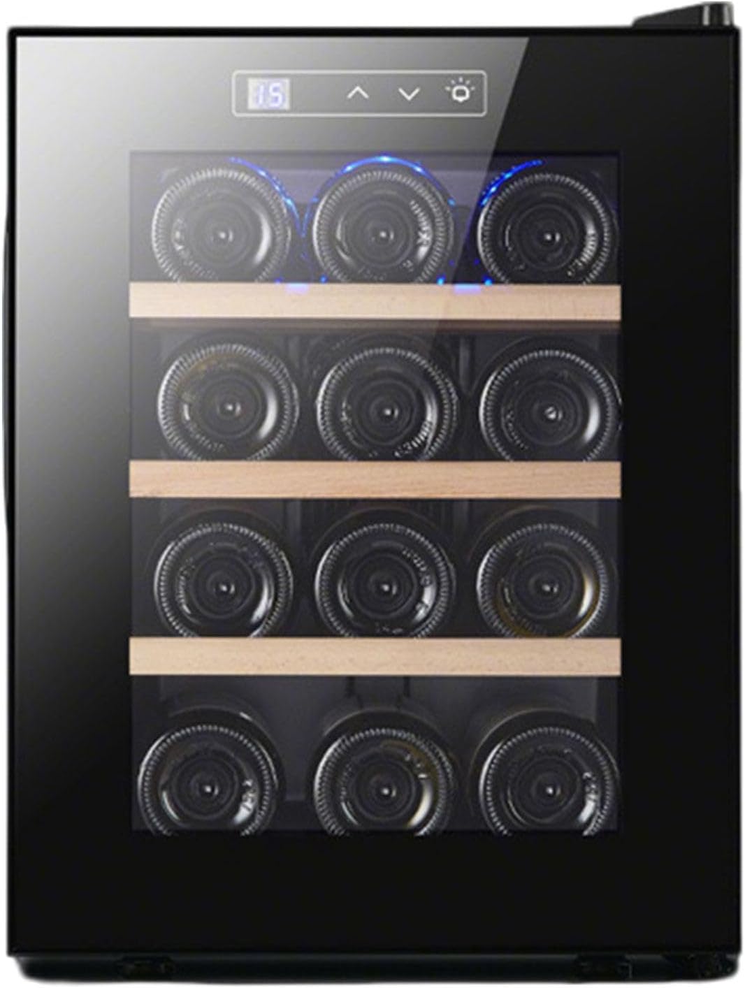 Cave à vin, verre, compacte Pour Maison, 345 × 502 × 465mm, GLWABOMARS, 12°C, 18°C, 32L, pose libre, Porte vitrée isolante autonome, bar