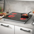 Plaque de cuisson Argyolas, 560 × 490 mm, acier inoxydable, 60 cm, 6000W, 4 foyers, encastrable, sécurité enfants, portable, verre