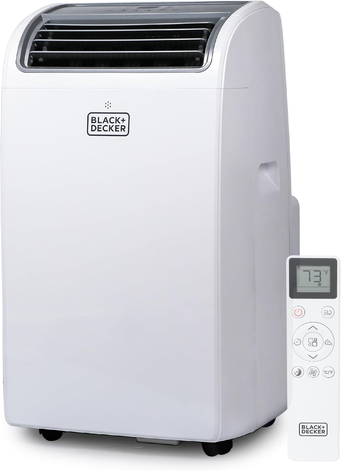 BLACK+DECKER Climatiseur portable, télécommande, 14, 000 BTU, 10, 200 BTU, 0.8 L, BPACT14WT, 115V, 60Hz, 52db, Wi-Fi, éclairage LED, Blanc