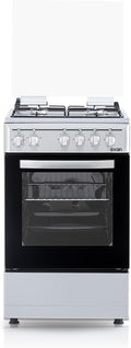 Cuisinière, 48 L, Cuisine Mixte à Gaz Butane 4 Zones de Cuisson, Inox SKM4501X. Commande Manuelle, SVAN, 825 × 598 × 517 mm, 50 cm, verre