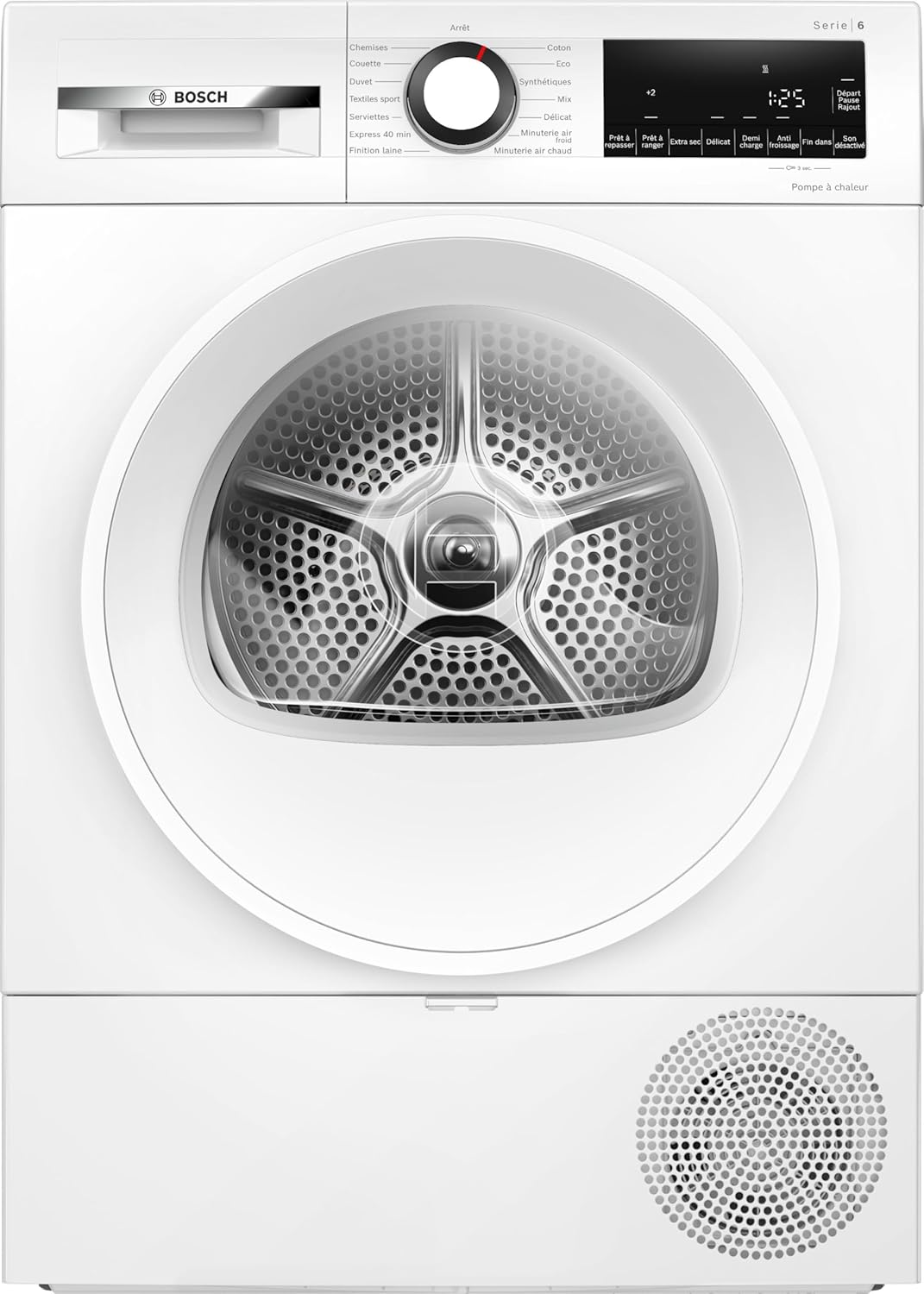 BSH Electroménager Sèche-linge, WQG1420DFR, 10 programmes, Bosch WQG1420DFR Série 6, pompe à chaleur, AutoDry