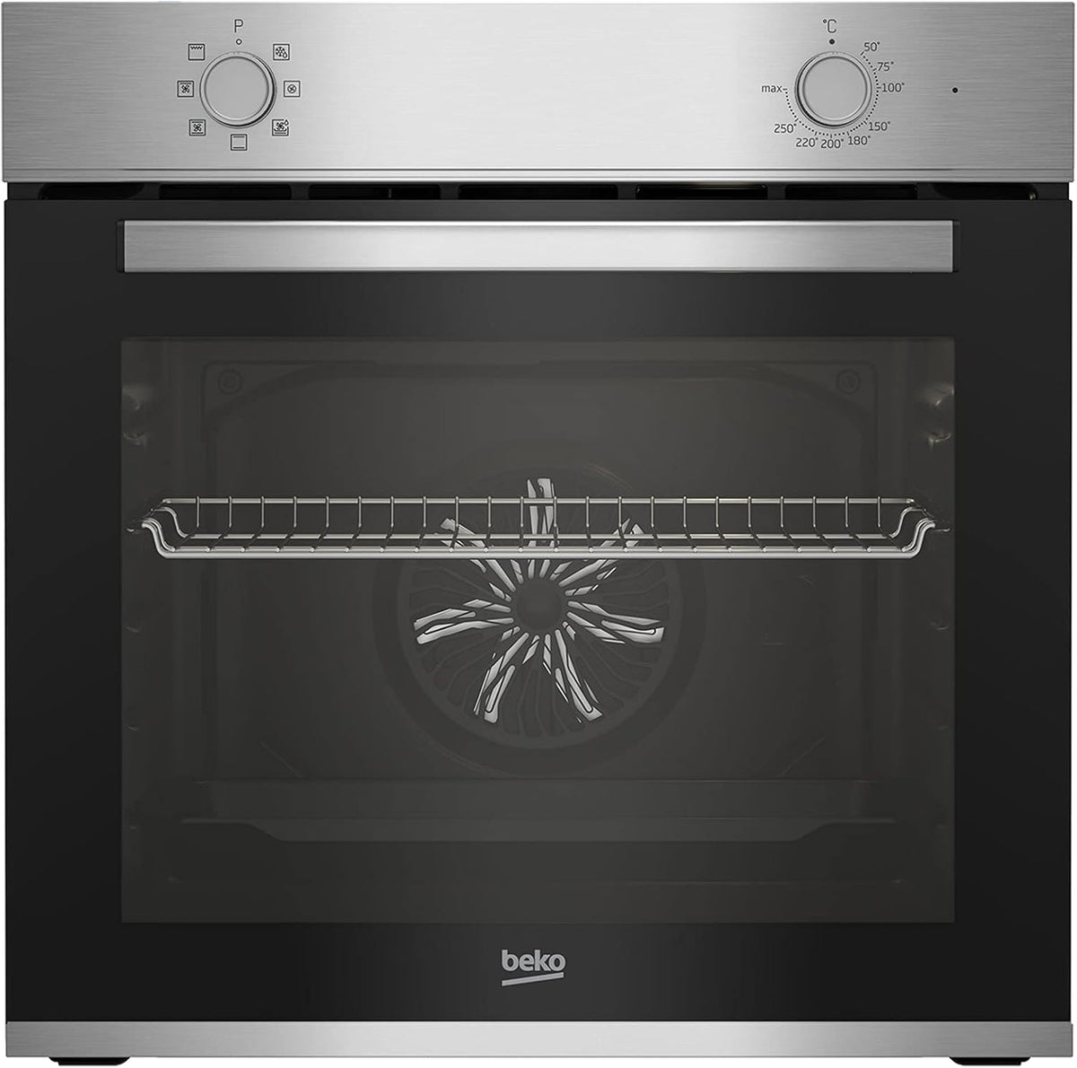 Beko Four encastrable, 59, 5 × 59, 4 × 56, 7 cm, acier inoxydable, 66 L, BBIE12000X, 66L, 6 fonctions, 6 fonctions de cuisson, Classe A