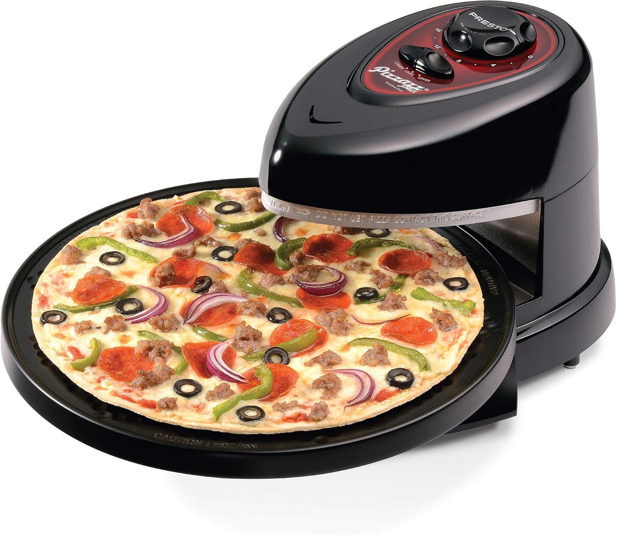 Four à pizza, 12 pouces, Presto, 03430 Pizzazz Plus Four rotatif, minuterie