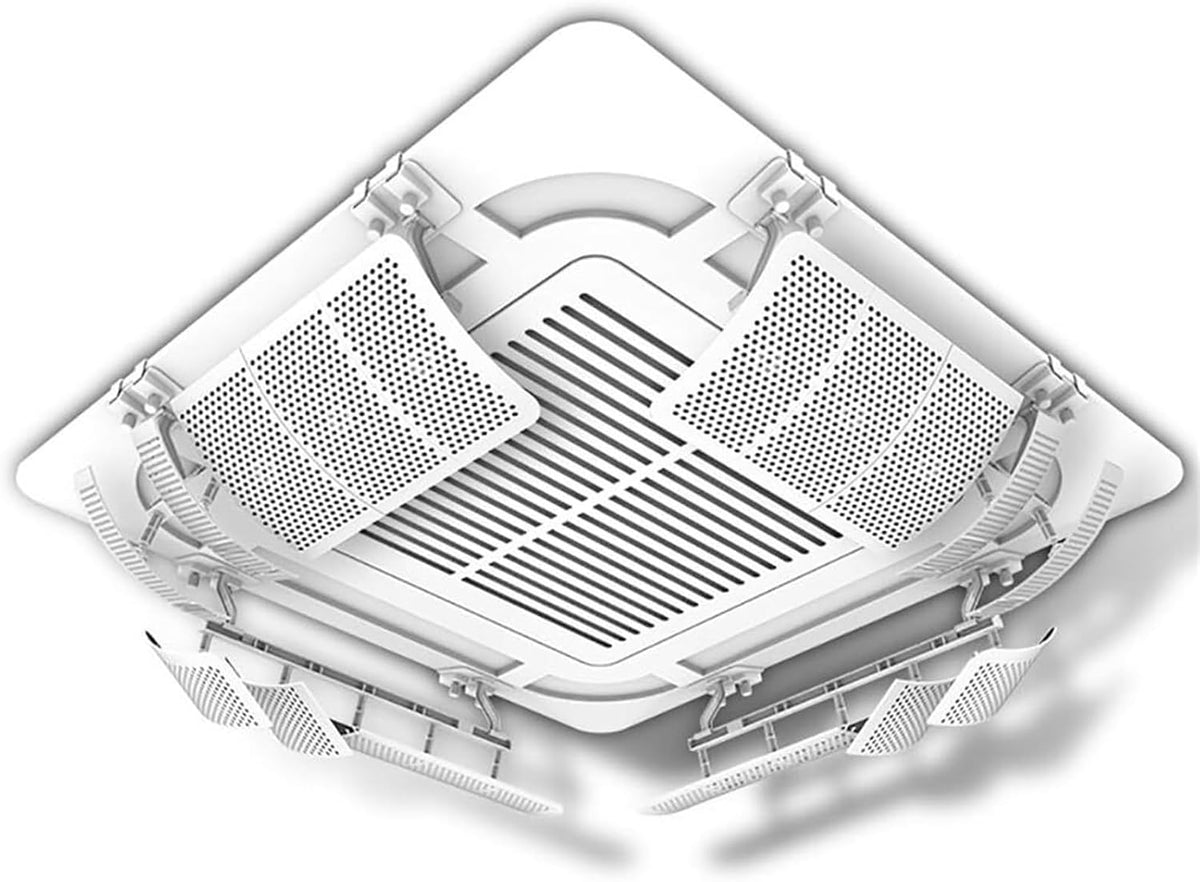 WOTZOV Lot de 4 déflecteurs d'air pour climatiseur cassette de plafond, 20 × 56 cm, ABS blanc, sans perçage