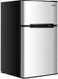 GOPLUS Réfrigérateur, 90 L, réglable, verre, 27 L, 63 L, 50 dB, 65 W, 48, 5 cm, 49, 5 cm, 86 cm, 7 niveaux, 63L, 10 °C, 27L, 15 °C