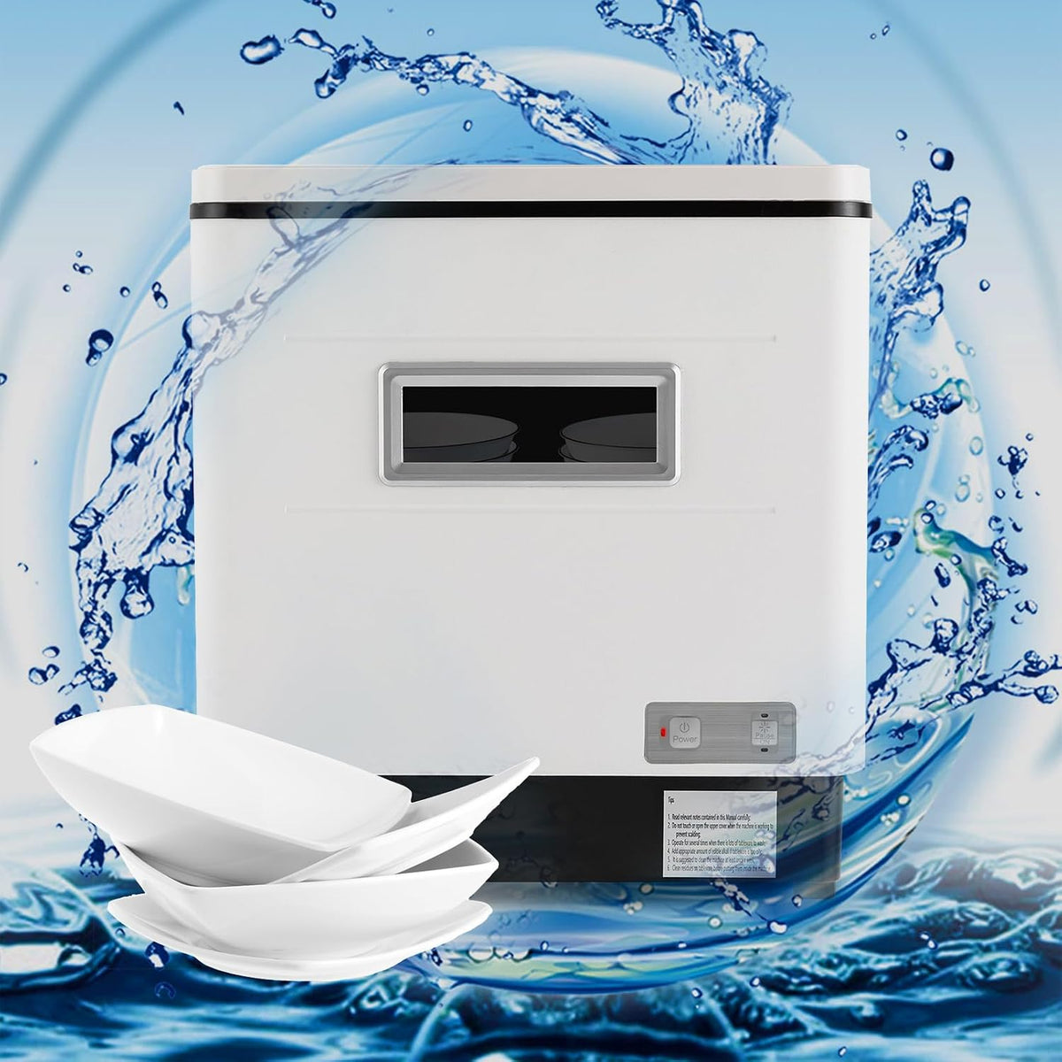Lave-vaisselle JDBDU, 800 W, Démarrage à une Touche pour Cuisines, acier inoxydable, 40, 5 × 35, 2 × 45, 7 cm, 55 dB, 6 niveaux, 6 Pièces