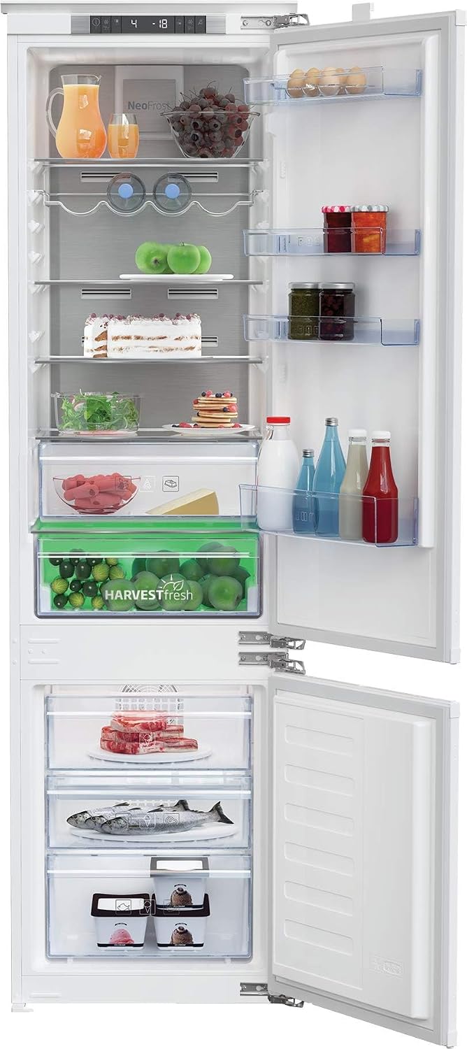 Réfrigérateur Beko BCNA306E4FN, No Frost, 284L, 69L, 215L, 0°C, 3 °C, Volume total 284L: 69L, Zone 0°C, éclairage LED, Écran LED, Blanc